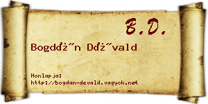 Bogdán Dévald névjegykártya